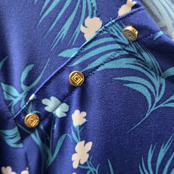 Liz Claiborne Blue Floral Blouse - Picture 3 of 6